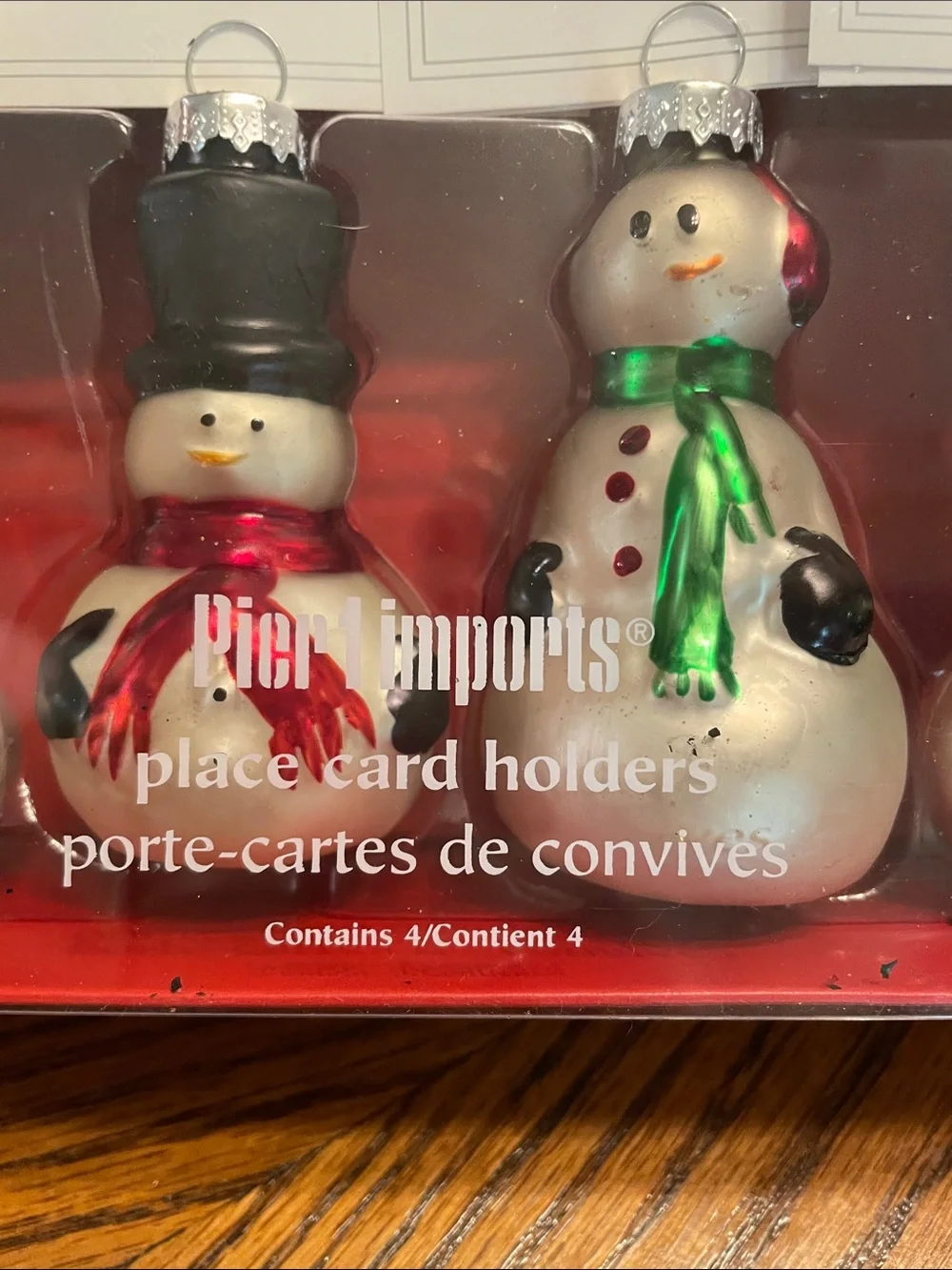 Christmas Snowmen Place Card Holders Pier 1 Imports  2 Boxes of 4
